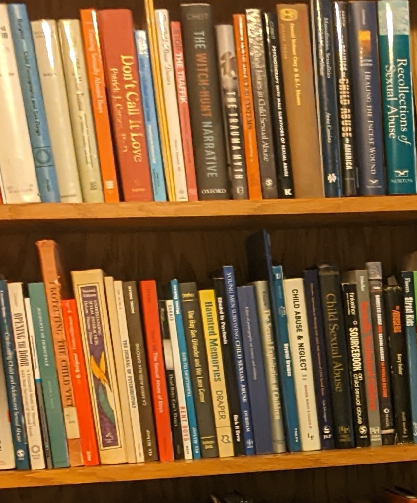Bookshelf with memoir books